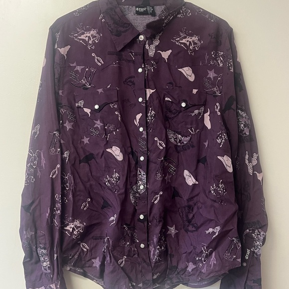 Tops - Cruel Girl Western Long-Sleeved Top - Pearl snap - XL